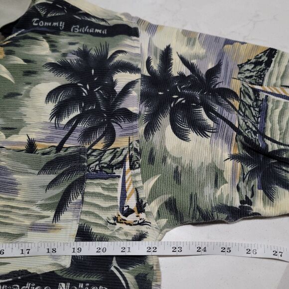 Vtg Tommy Bahama RELAX Polo Hawaiian Floral Tropical Beach Sailboat Size L EUC - Picture 3 of 10